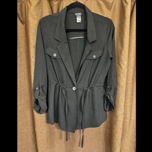Soho Black Button-Up Blazer